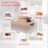 2 Pack Large Storage Baskets Bins Pink Gray Geometric Collapsible Storage Box Laundry Organizer for Closet Shelf Nursery Kids Bedroom Middle Century Abstract Art Aesthetics view 2