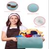 2 Pack Large Storage Baskets Bins Turquoise Ombre Collapsible Storage Box Laundry Organizer for Closet Shelf Nursery Kids Bedroom Teal White Gradient Modern Abstract Art view 3