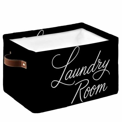 1 Pack Large Storage Baskets Bins Laundry Room Collapsible Storage Box Laundry Organizer for Closet Shelf Nursery Kids Bedroom Black Modern Abstract Art Aesthetics