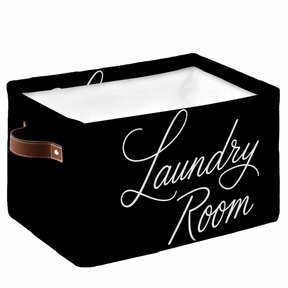 1 Pack Large Storage Baskets Bins Laundry Room Collapsible Storage Box Laundry Organizer for Closet Shelf Nursery Kids Bedroom Black Modern Abstract Art Aesthetics