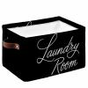 1 Pack Large Storage Baskets Bins Laundry Room Collapsible Storage Box Laundry Organizer for Closet Shelf Nursery Kids Bedroom Black Modern Abstract Art Aesthetics view 1