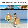 Abstract Orange Bath Towels for Bathroom Set - Luxury Microfiber Towels Gifts for Women,Quick Dry Beach Kitchen Hand Hair Face Towel and Dish Washcloth,Modern Geometric Middle Century CasualTowels+Set view 3
