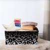 2 Pack Large Storage Baskets Bins Black Ombre Leopard Collapsible Storage Box Laundry Organizer for Closet Shelf Nursery Kids Bedroom Modern Cheetah Abstract Art Aesthetics view 2