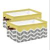 2 Pack Large Storage Baskets Bins Yellow Geometric Collapsible Storage Box Laundry Organizer for Closet Shelf Nursery Kids Bedroom White Chevron Modern Abstract Art Aesthetics view 1