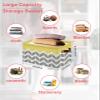 2 Pack Large Storage Baskets Bins Yellow Geometric Collapsible Storage Box Laundry Organizer for Closet Shelf Nursery Kids Bedroom White Chevron Modern Abstract Art Aesthetics view 2