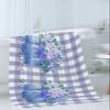 Blue Flower Bath Towels for Bathroom Set - Luxury Microfiber Towels Gifts for Women,Quick Dry Beach Kitchen Hand Hair Face Towel and Dish Washcloth,Green Leaves Rustic Plaid Purple Yoga Gym Towels+Set view 3