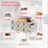 2 Pack Large Storage Baskets Bins Yellow Grey Striped Collapsible Storage Box Laundry Organizer for Closet Shelf Nursery Kids Bedroom Middle Century Abstract Art Aesthetics view 2