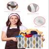 2 Pack Large Storage Baskets Bins Yellow Grey Striped Collapsible Storage Box Laundry Organizer for Closet Shelf Nursery Kids Bedroom Middle Century Abstract Art Aesthetics view 4