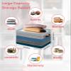 1 Pack Large Storage Baskets Bins Navy Blue Grey Ombre Collapsible Storage Box Laundry Organizer for Closet Shelf Nursery Kids Bedroom Farmhouse Wooden Striped Abstract Aesthetics view 2