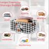 2 Pack Large Storage Baskets Bins Halloween Collapsible Storage Box Laundry Organizer for Closet Shelf Nursery Kids Bedroom Trick or Treat Pumpkin Black White Plaid view 2
