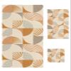 Abstract Modern Bath Towels for Bathroom Set - Luxury Microfiber Towels Gifts for Women,Quick Dry Beach Kitchen Hand Hair Face Towel and Dish Washcloth,Geometric-Lines Orange Black BohemiaTowels+Set view 1