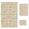Auqa Yellow Pink Striped Bath Towels for Bathroom Set - Luxury Microfiber Towels Gifts for Women,Quick Dry Beach Kitchen Hand Hair Face Towel and Dish Washcloth,Ice Cream Summer Rainbow Gym Towels+Set view 1