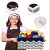 2 Pack Large Storage Baskets Bins Navy Blue Geometric Collapsible Storage Box Laundry Organizer for Closet Shelf Nursery Kids Bedroom White Chevron Modern Abstract Art Aesthetics view 4