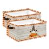 2 Pack Large Storage Baskets Bins Thanksgiving Collapsible Storage Box Laundry Organizer for Closet Shelf Nursery Kids Bedroom Orange Plaid Gnomes Pumpkin Rustic Wood view 1