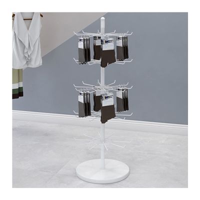 LXBAMKEA 4/5/6/7 Tier Rotating Retail Display Racks, Jewelry Towers, Multifunctional Necklaces Bracelets Earrings Ring Keyring Sock Storage Holder, Organizer Shelves (Color : White, Size : 40x160CM(