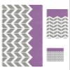Stripr Bath Towels for Bathroom Set - Luxury Microfiber Towels Gifts for Women,Quick Dry Beach Kitchen Hand Hair Face Towel Dish Washcloth,Abstract Purple Herringbone Chevron Retro Towels+Set view 1