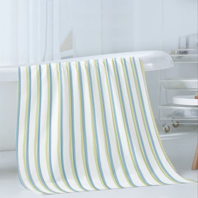 Abstract Stripes Bath Towels for Bathroom Set - Luxury Microfiber Towels Gifts for Women,Quick Dry Beach Kitchen Hand Hair Face Towel and Dish Washcloth,Blue White Modern Geometric Art Gym Towels+Set