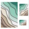 Abstract Modern Geometric Brown Art Bath Towels for Bathroom Set - Luxury Microfiber Towels Gifts for Women,Quick Dry Beach Kitchen Hand Hair Face Towel Washcloth,Ombre Green White Ocean Seawaves,Gym view 1