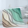 Abstract Modern Geometric Brown Art Bath Towels for Bathroom Set - Luxury Microfiber Towels Gifts for Women,Quick Dry Beach Kitchen Hand Hair Face Towel Washcloth,Ombre Green White Ocean Seawaves,Gym view 3