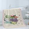 Rustic Country Flower Bath Towels for Bathroom Set - Luxury Microfiber Towels Gifts for Women,Quick Dry Beach Kitchen Hand Hair Face Towel Dish Washcloth,Spring Summer Floral Plaid Purple Towels+Set view 3