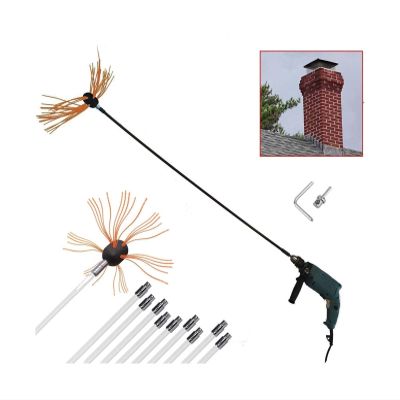 LIYUN Chimney Sweep kit 6/8/10/12 Meter Chimney Brush Nylon Pellet Stove Sweeping Kit for Cleaning Metal Or Brick Chimneys (Color : Orange, Size : 10 m)