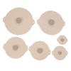 Silicone Pot Cover, Silicone Food Cover, 6Pcs Food Can Lids Food Grade Heat Sealing Leakproof Silicone Suction Lids Pot Cover for Pots Pans Bowls Beige view 1
