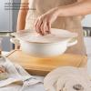 Silicone Pot Cover, Silicone Food Cover, 6Pcs Food Can Lids Food Grade Heat Sealing Leakproof Silicone Suction Lids Pot Cover for Pots Pans Bowls Beige view 3