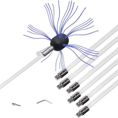 chimney sweep kit Chimney Sweep Brushes Kit, Dryer Vent Cleaning Drain Rod Set, Electrical Drill Drive Nylon Sweeping Brush With 6/8/10/12 Rods, Clean Tool For Chimneys Flue Fireplace Stove ( Color :