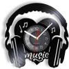 30cm Wall Clock Music Headphones Decorative Wall Clock & Heart Shape Vinyl Plate Crafts Hanging Wall Clock Music Rock Home Decoration view 1