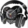 30cm Wall Clock Music Headphones Decorative Wall Clock & Heart Shape Vinyl Plate Crafts Hanging Wall Clock Music Rock Home Decoration view 2