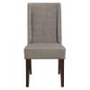 Contemporary Gray Fabric Upholstered Side Chair 2pc Set Dark Brown Finish Wooden Dining Furniture view 3