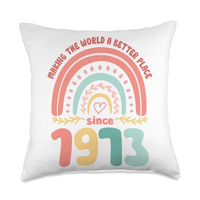 50 Birthday Making the world a better place since 1973 Throw Pillow