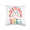 60 Birthday Making the world a better place since 1963 Throw Pillow view 1