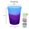 Rolling Sands 16 oz. Reusable Plastic Stadium Cups, 8 Pack, Made in USA, BPA-Free Dishwasher Safe Color Changing Tumblers, Blue To Purple view 2