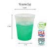 Rolling Sands 16 oz. Reusable Plastic Stadium Cups, 8 Pack, Made in USA, BPA-Free Dishwasher Safe Color Changing Tumblers, Frost To Green view 2