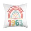 60 Birthday Making the world a better place since 1963 Throw Pillow view 1