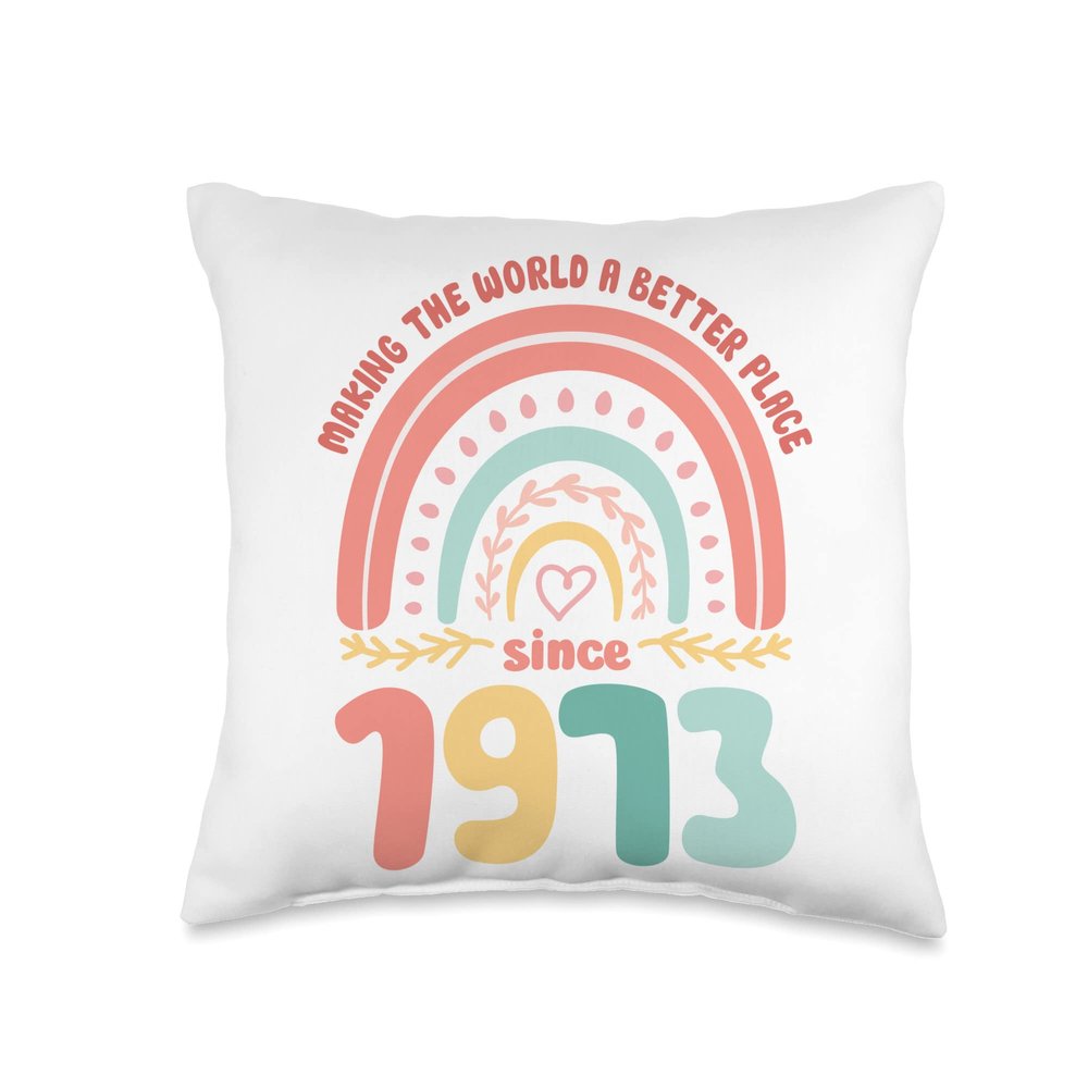 50 Birthday Making the world a better place since 1973 Throw Pillow