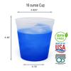 Rolling Sands 16 oz. Reusable Plastic Stadium Cups, 8 Pack, Made in USA, BPA-Free Dishwasher Safe Color Changing Tumblers, Frost To Blue view 2
