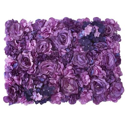 AestheTech Wedding Dcor Purple Mixed Flower Mats  24" x 17" x 2" Decorative Flower Panel for Party/Event Decorations, Indoor/Outdoor Decoration Foliage Panels, Backdrop Wall Display
