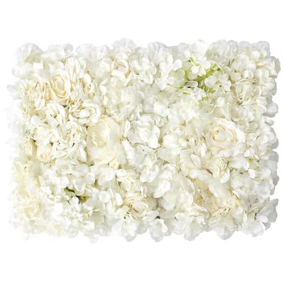 AestheTech Wedding Dcor - Ivory Mixed Flower Mats - 24" x 17" x 2" Decorative Flower Panel for Party/Event Decorations, Indoor/Outdoor Decoration Foliage Panels, Backdrop Wall Display.