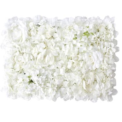 AestheTech Wedding Dcor White Mixed Flower Mats  24" x 17" x 2" Decorative Flower Panel for Party/Event Decorations, Indoor/Outdoor Decoration Foliage Panels, Backdrop Wall Display