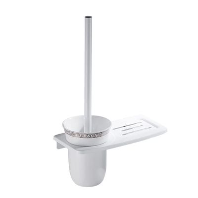 NOVOCE Toilet Brush Toilet Brush Holder Household Wall-Mounted Toilet Bowl Brush Bathroom Punch Toilet Cleaning Brushs Modern Creative Cleaning Brush Set White Toilet Bowl Brush