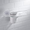 NOVOCE Toilet Brush Toilet Brush Holder Household Wall-Mounted Toilet Bowl Brush Bathroom Punch Toilet Cleaning Brushs Modern Creative Cleaning Brush Set White Toilet Bowl Brush view 3