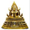 BUDDHO Chinnaraj Buddha Statue 12" H. Thai Buddha Statue for Home Decor Buddha Sculpture Small Gift Office Gift Office Decor Figurines Meditation Decor (Gold Plus Diamond) view 1