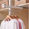 BAFAFA Sliding Pull Out Closet Rod,Adjustable Closet Rod Hanging Rod, Home Stretchable Closet Valet Rod Hanging Clothes Closet Rod Coat Clothes Hanging Accessories (Color : White) view 1