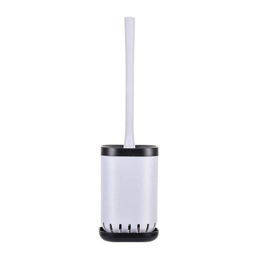 NOVOCE Toilet Brush Holder Toilet Brush and Holder Toilet Brush and Bracket Plastic Set Household Bathroom Cleaning Soft Hair Long Handle Toilet Brush Save Space Toilet Bowl Brush and Holder