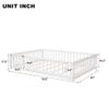 LLS Full Size Floor Bed Frame, Solid Wood Platform Bed Frame with Fence Railings and Door, Full Bed with Support Slats for Teens, Boys, Girls, No Box Spring Needed, White view 2