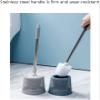 NOVOCE Toilet Brush Holder Toilet Brush and Holder with Strong Bristles Bathroom Toilet Bowl Cleaner Brush Set Toilet Cleaning Brush Kit Toilet Bowl Brush and Holder (Color : Gris) view 3
