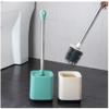 NOVOCE Toilet Brush Holder Toilet Brush and Holder Toilet Brush Stainless Steel Holder Cleaning Brush,Toilet Brush Set for Bathroom Toilet Cleaning Toilet Bowl Brush and Holder (Color : Green) view 4
