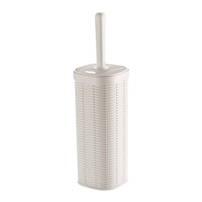 NOVOCE Toilet Brush with Holder Plastic Toilet Brush and Bracket Bathroom Toilet Bowl Brush with Base Set Cleaning Bowl Brush Brown Beige Cleaning Brush (Color : Brown)